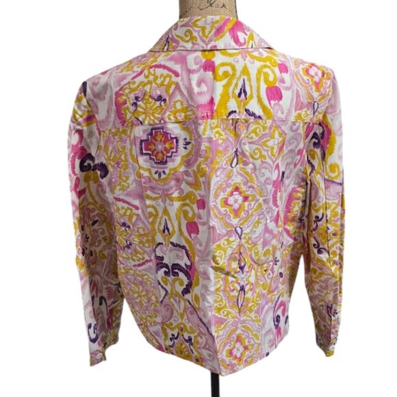 COLDWATER CREEK Colorful Paisley Button-Up Shirt JACKET Size XL PETITE - Picture 3 of 4